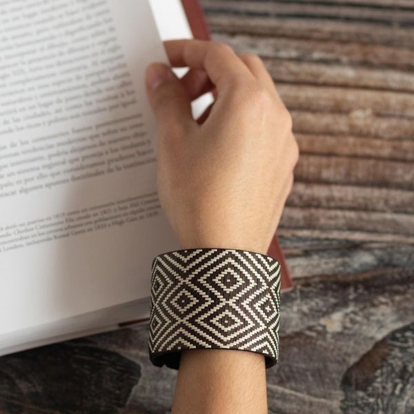 Alternate image for Brown and Ivory Natural Fiber Cuff Bracelet Earth Force