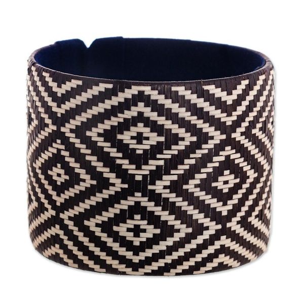 Alternate image for Brown and Ivory Natural Fiber Cuff Bracelet Earth Force