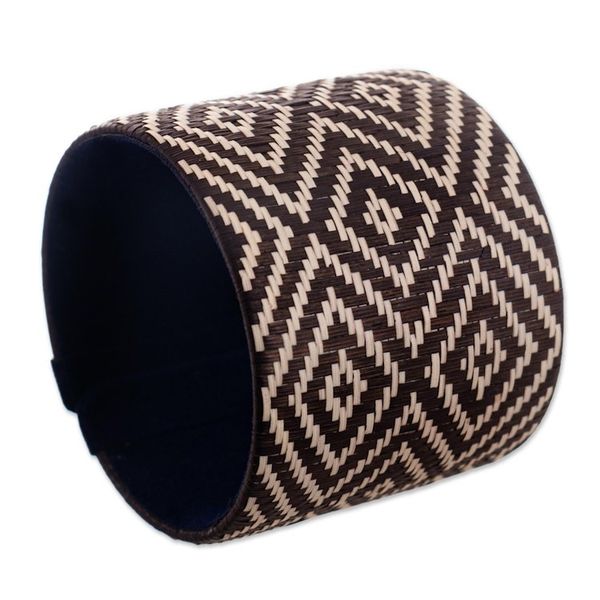 Alternate image for Brown and Ivory Natural Fiber Cuff Bracelet Earth Force