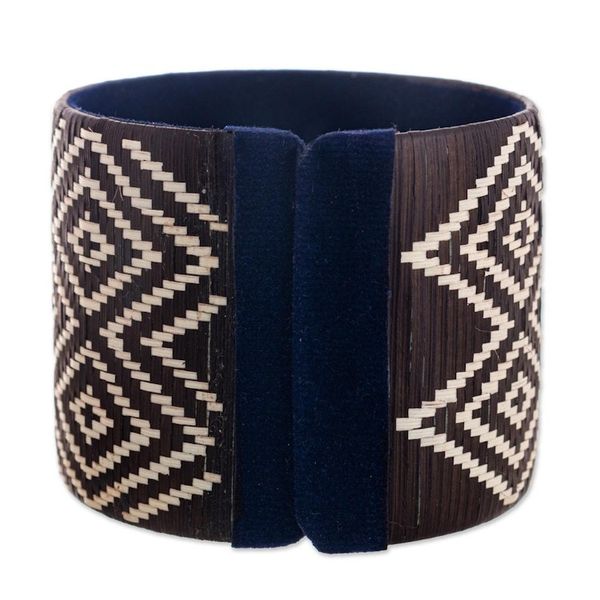 Alternate image for Brown and Ivory Natural Fiber Cuff Bracelet Earth Force