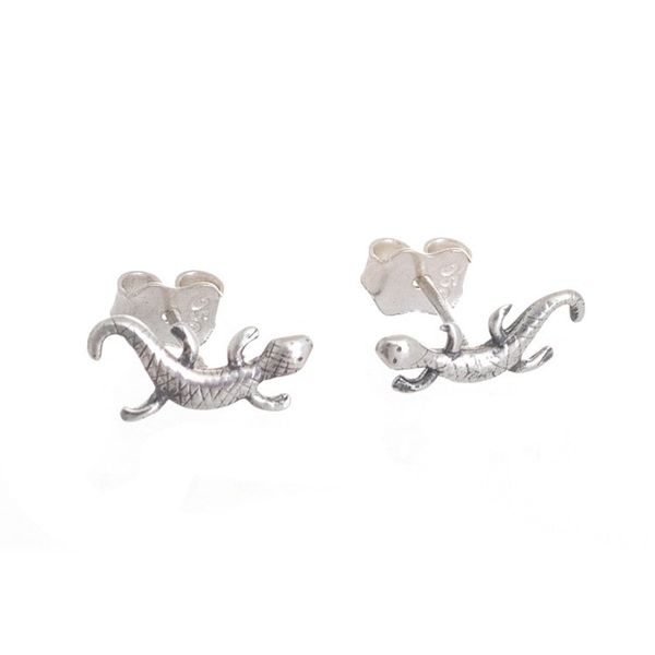 Alternate image for 950 Silver Stud Earrings from Peru Happy Lizard