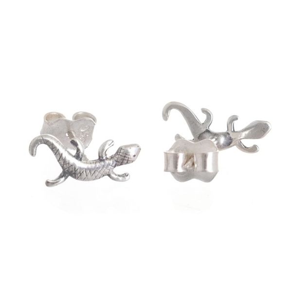 Alternate image for 950 Silver Stud Earrings from Peru Happy Lizard