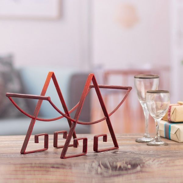 Alternate image for Steel wine bottle holder Inca Glyph