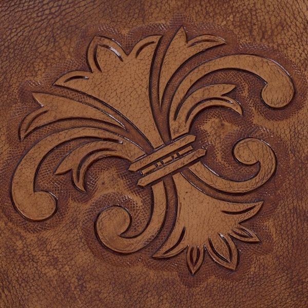 Alternate image for Peru Handcrafted Tooled Leather Andean Fleur-de-Lis Catchall Andean Fleur-de-Lis