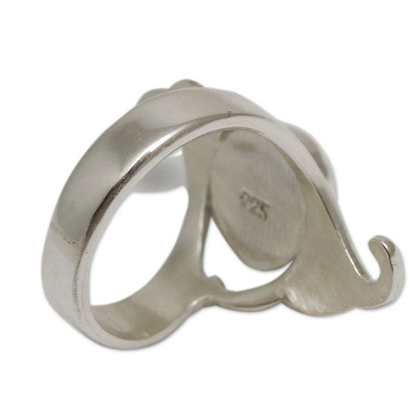 Alternate image for Sterling Silver and Amazonite Artisan Crafted Cocktail Ring Classic Curves