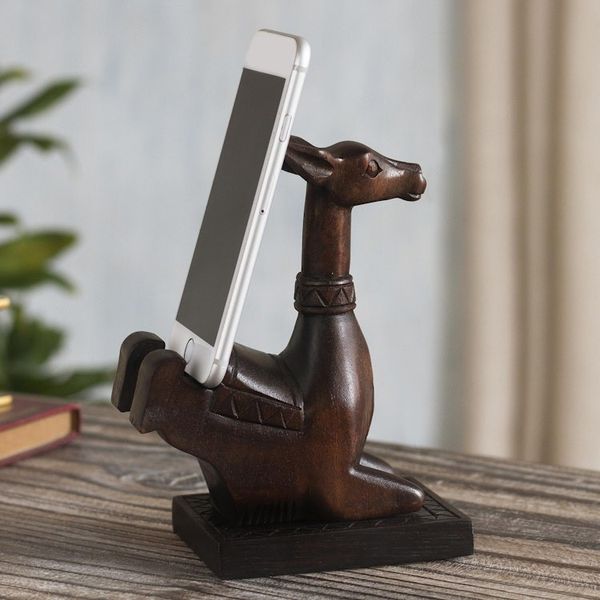 Alternate image for Hand-carved Vicua Wood Phone Holder From Peru Andes Vicua