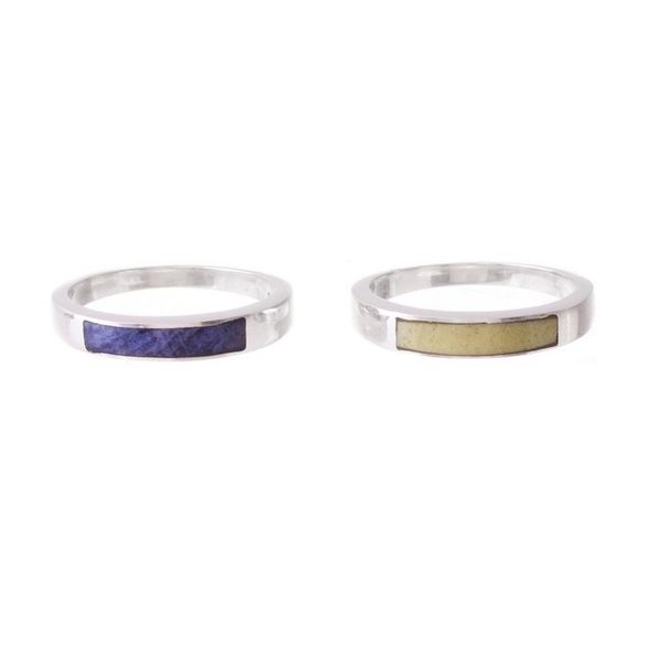 Alternate image for Sodalite and Serpentine Band Rings Pair Dual Enchantment