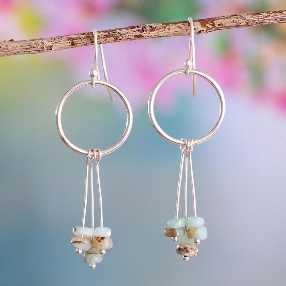 Natural Andean Opal Earrings 'Sparkling River'