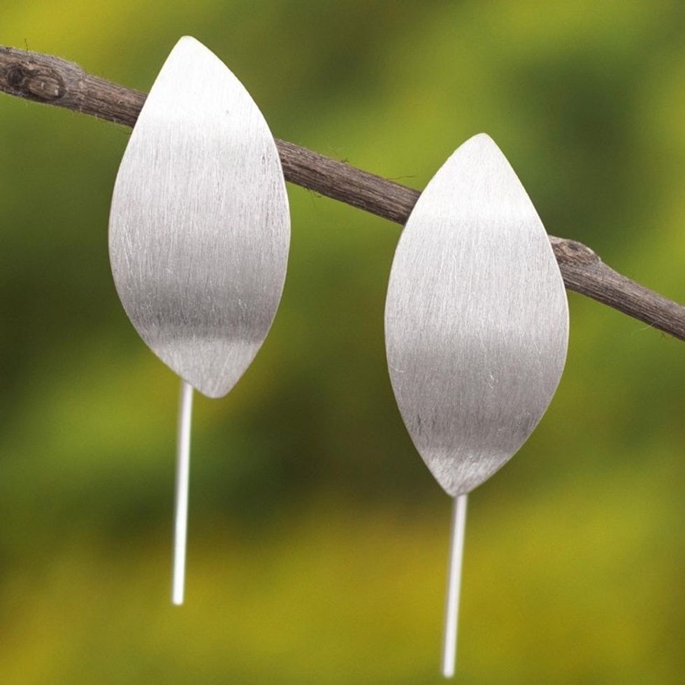 Modern Sterling Silver Earrings 'Simply Natural'