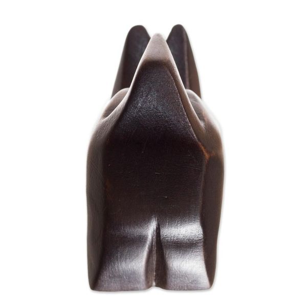 Alternate image for Hand-Carved Cedar Wood Cat Figurine from Peru Simple Cat