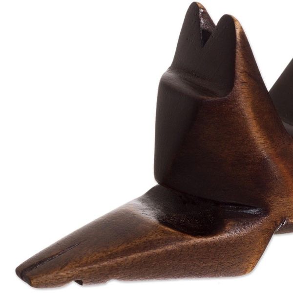 Alternate image for Hand-Carved Cedar Wood Cat Figurine from Peru Simple Cat