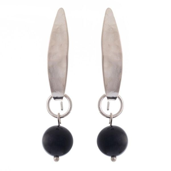 Alternate image for Black Onyx Earrings from Peru Natural Leaves