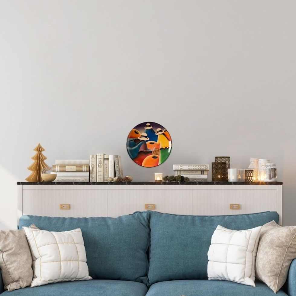 Hand Painted Decorative Plate 'Women of the Andes'