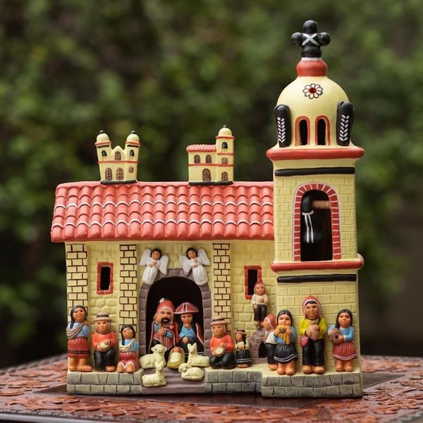 Alternate image for Hand Crafted Ayacucho Nativity Sculpture Quinua Nativity