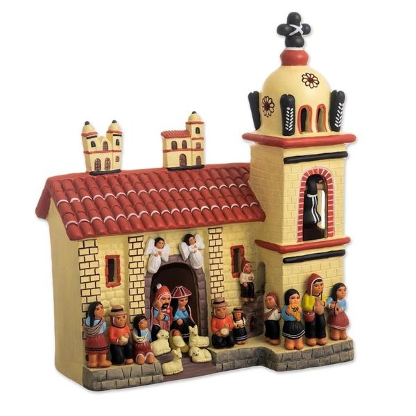 Alternate image for Hand Crafted Ayacucho Nativity Sculpture Quinua Nativity