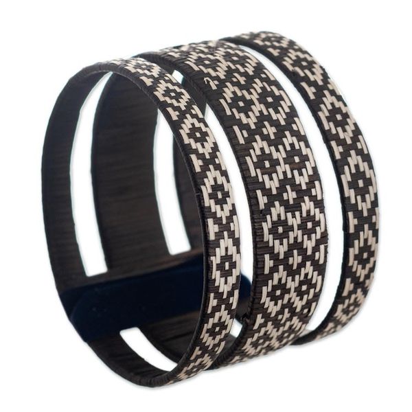 Alternate image for Handmade Woven Cuff Bracelet Dark Bird