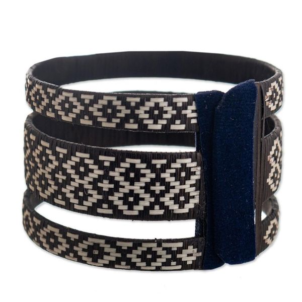Alternate image for Handmade Woven Cuff Bracelet Dark Bird