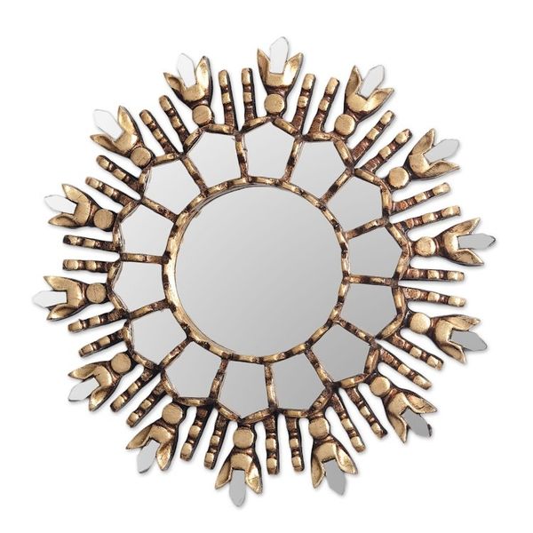 Alternate image for Artisan Crafted Wood Wall Accent Mirror King of Light