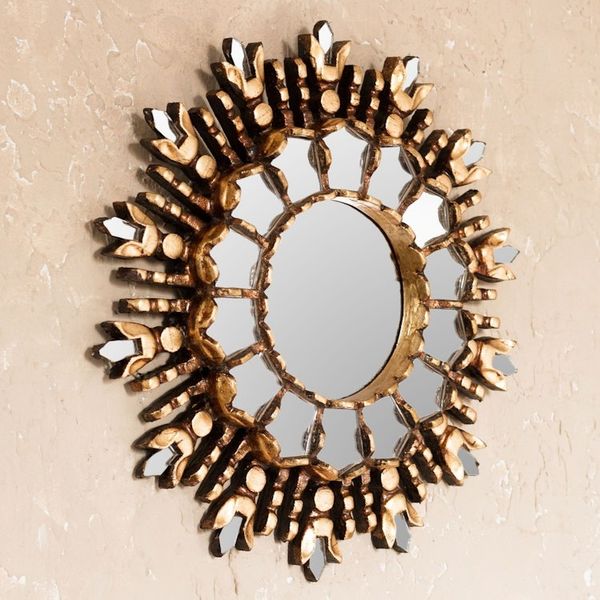 Alternate image for Artisan Crafted Wood Wall Accent Mirror King of Light
