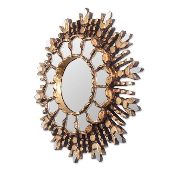 Alternate image for Artisan Crafted Wood Wall Accent Mirror King of Light