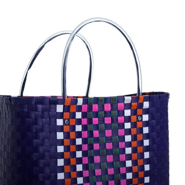 Alternate image for Recycled Materials Tote Bag Sunday Market in Blue