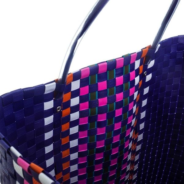 Alternate image for Recycled Materials Tote Bag Sunday Market in Blue