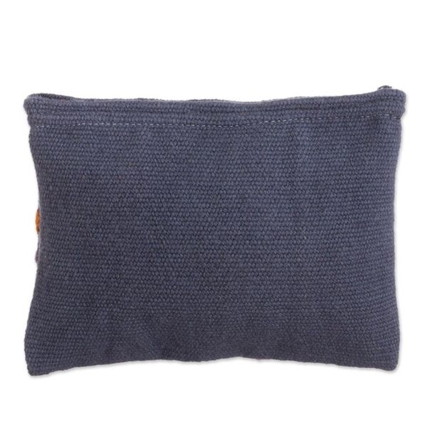 Alternate image for Embroidered Floral Alpaca Clutch in Slate from Peru Midnight Delight