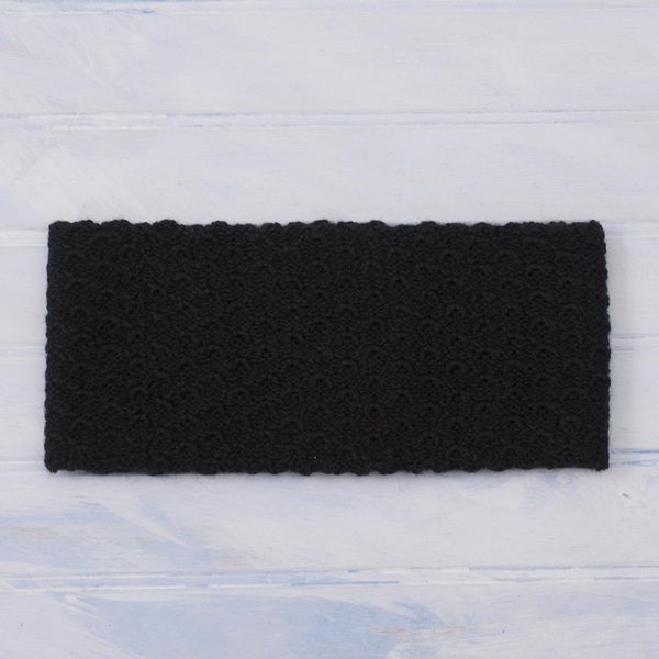 Alternate image for Wave Pattern 100 Baby Alpaca Headband in Black from Peru Passionate Waves in Black
