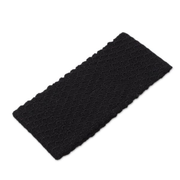 Alternate image for Wave Pattern 100 Baby Alpaca Headband in Black from Peru Passionate Waves in Black
