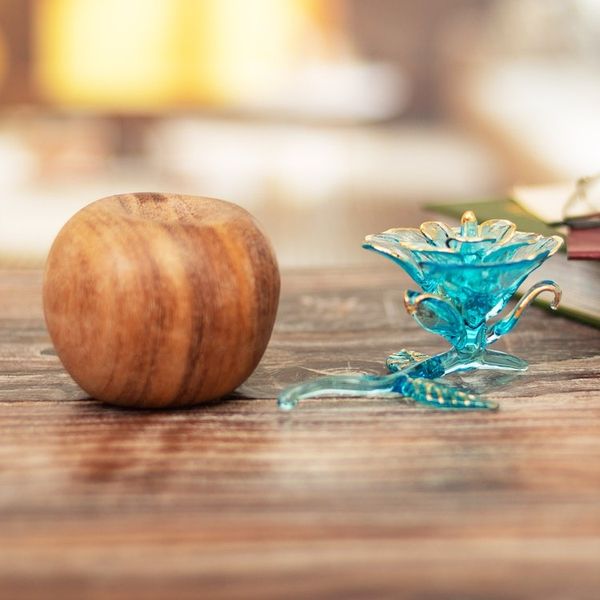 Alternate image for Gilded Blown Glass Rose Flower Figurine from Peru Celestial Rose