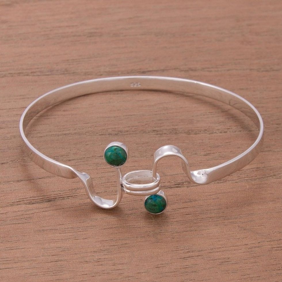 Chrysocolla Bangle Bracelet 'Law of Attraction'