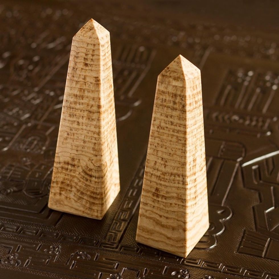 Aragonite Obelisks Gemstone Sculptures Pair 'Towers'