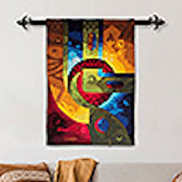 Alternate image for Handwoven Alpaca Blend Surreal Tapestry from Peru A Man Dreams