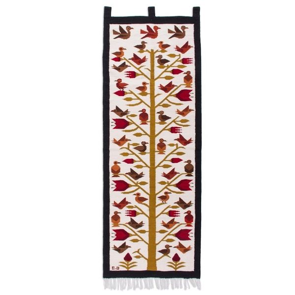 Alternate image for Bird-Themed Wool Tapestry from Peru Birds of the White Valley