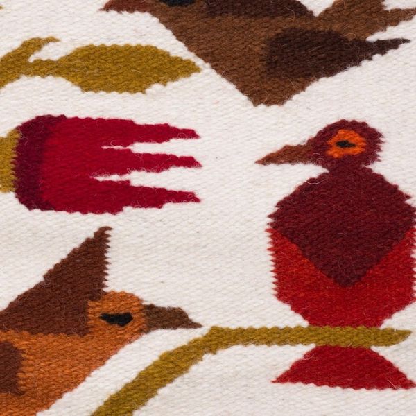 Alternate image for Bird-Themed Wool Tapestry from Peru Birds of the White Valley