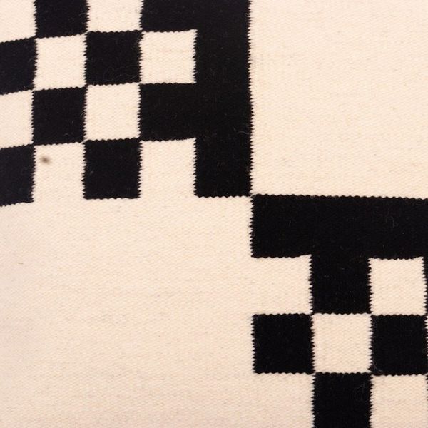 Alternate image for Handloomed Black and Ivory Cushion Cover Semaphore