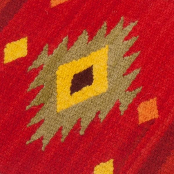 Alternate image for Artisan Crafted Wool Blend Geometric Table Runner from Peru Brilliant Sunset