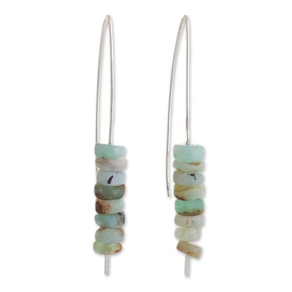 Alternate image for Handcrafted Andean Opal Drop Earrings Andean Waterfall
