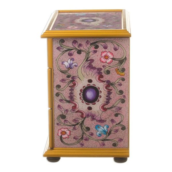 Alternate image for Small Hand Painted Glass Jewelry Chest Dawn Splendor