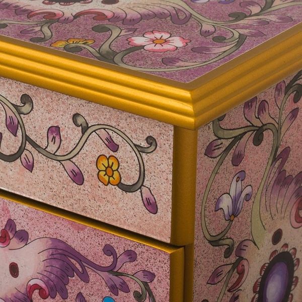 Alternate image for Small Hand Painted Glass Jewelry Chest Dawn Splendor
