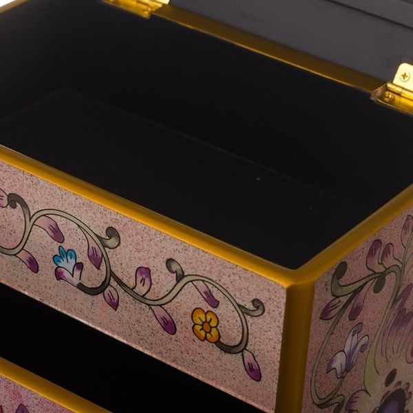 Alternate image for Small Hand Painted Glass Jewelry Chest Dawn Splendor