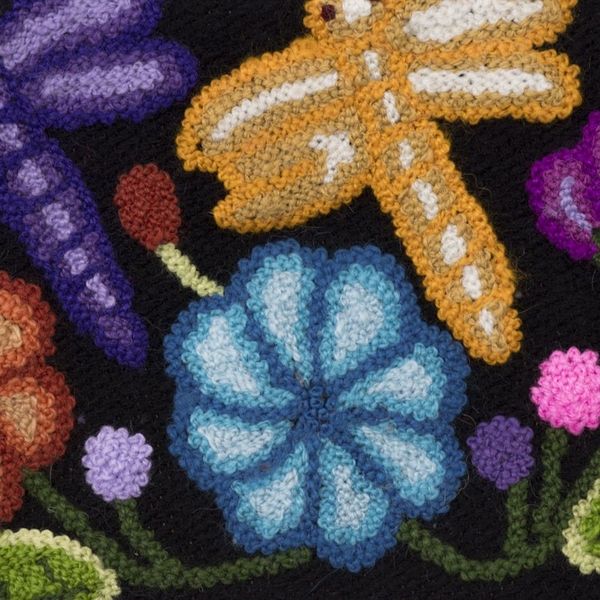 Alternate image for Dragonfly Pattern Embroidered Wool Clutch from Peru Dragonflies in Nature