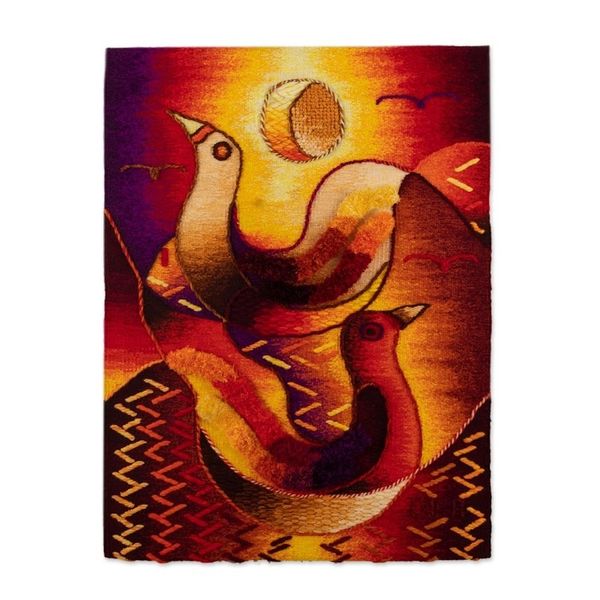 Alternate image for Handloomed Bird Motif Tapestry Peruvian Birds