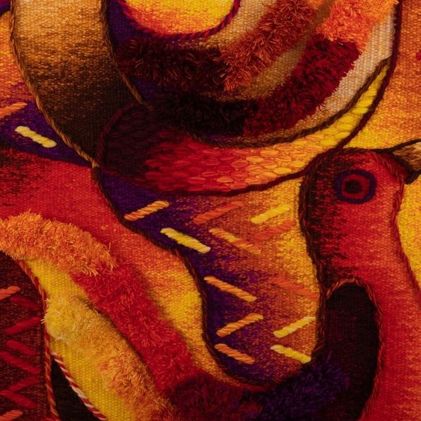 Alternate image for Handloomed Bird Motif Tapestry Peruvian Birds