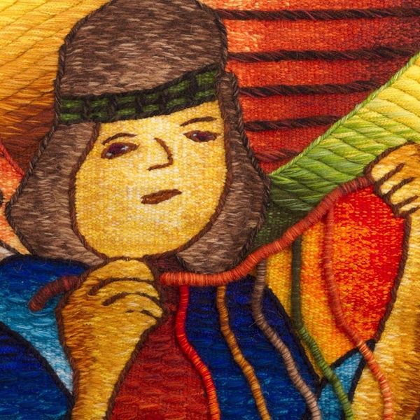Alternate image for Artisan Crafted Alpaca Blend Tapestry from Peru El Quipu