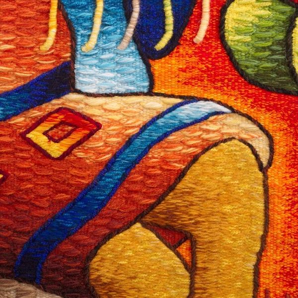 Alternate image for Artisan Crafted Alpaca Blend Tapestry from Peru El Quipu