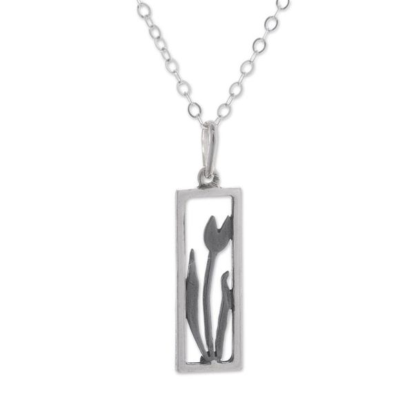 Alternate image for Sterling Silver Tulip Pendant Necklace from Peru Tulip in the Window