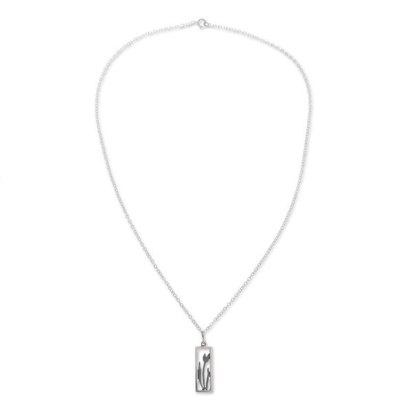 Alternate image for Sterling Silver Tulip Pendant Necklace from Peru Tulip in the Window