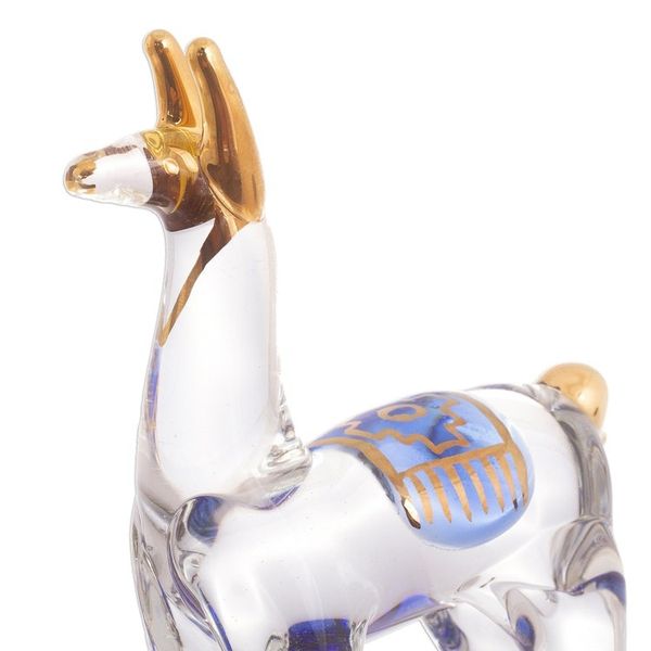 Alternate image for Clear Glass Gilded Llama Figurines from Peru Set of 4 Llamas of the Andes