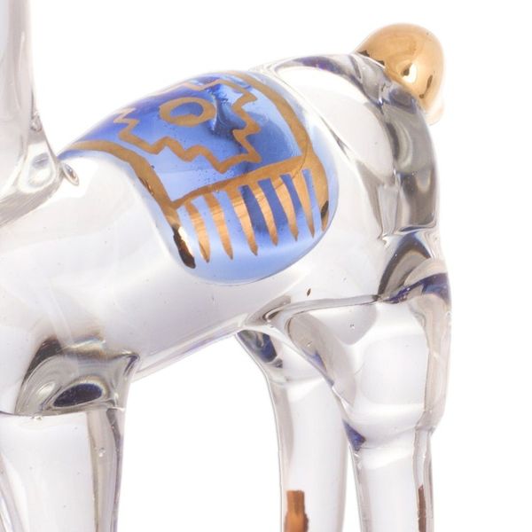 Alternate image for Clear Glass Gilded Llama Figurines from Peru Set of 4 Llamas of the Andes